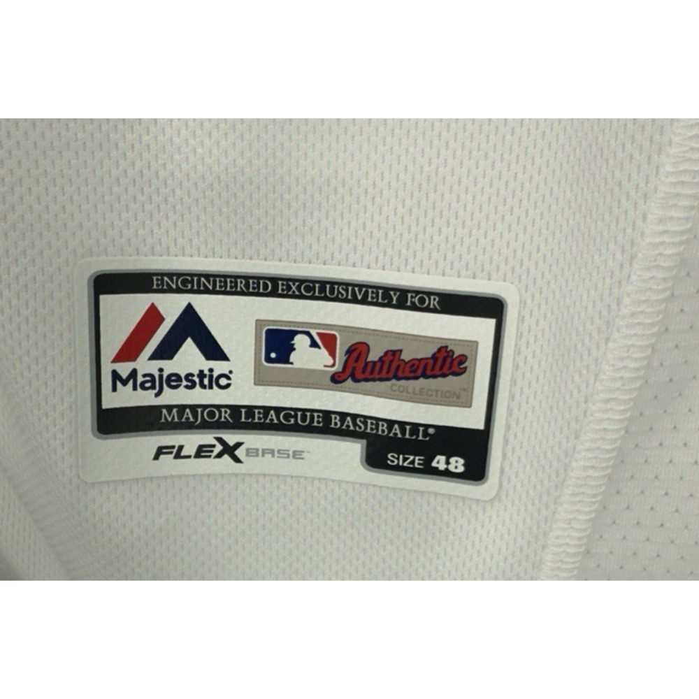 Atlanta Braves Majestic Jersey White Turner Field Final Season Men's Size 48 New - Picture 3 of 9